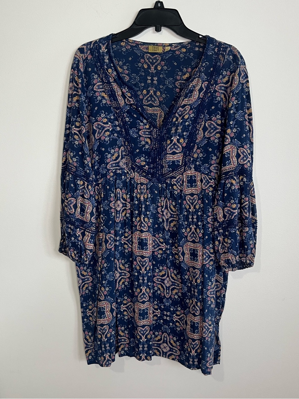 True Craft Navy Floral Print Dress